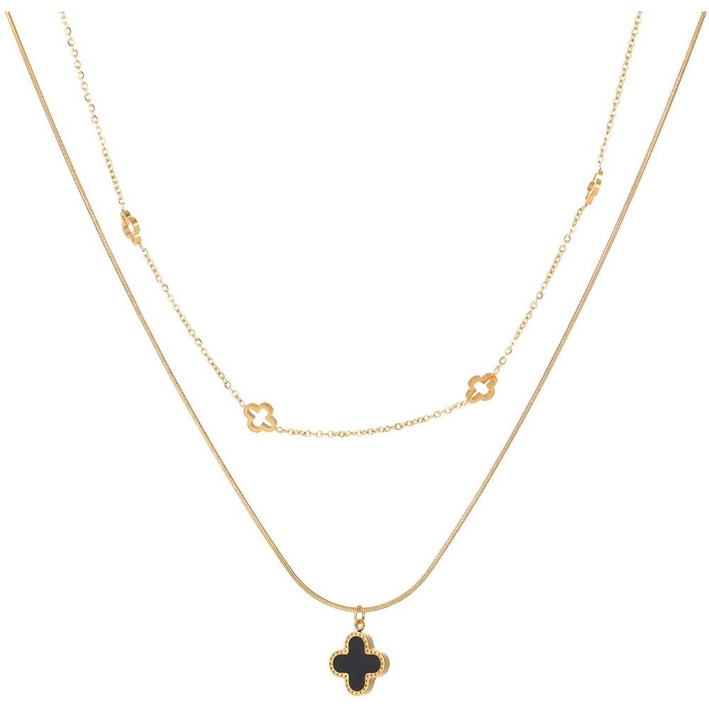 18K GOLD PLATED STAINLESS STEEL NECKLACE, INTENSITY